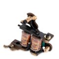 Tattoo Custom Brass Tattoo Machine Gun Handmade 12 Wraps Pure Copper Coils For Liner and Shader M206